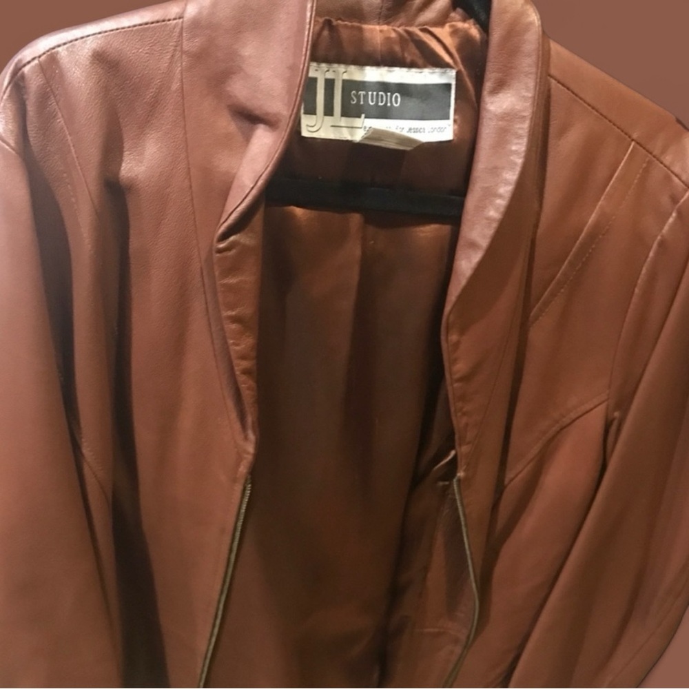 Brown leather jacket